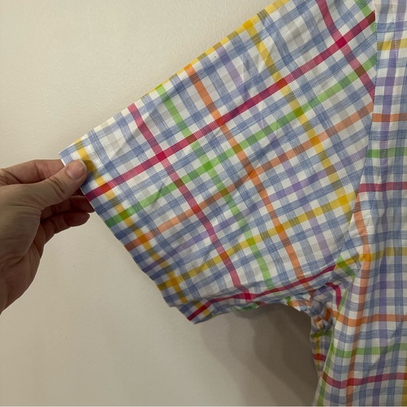 Cremieux Collection Men’s Short Sleeve Blue & White Plaid Button Up Sz XL GUC - Picture 5 of 7